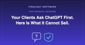 Chat bubble with a question mark next to a shield with a check mark, on an indigo background with the title Your Clients Ask ChatGPT First, Here Is What It Cannot Sell