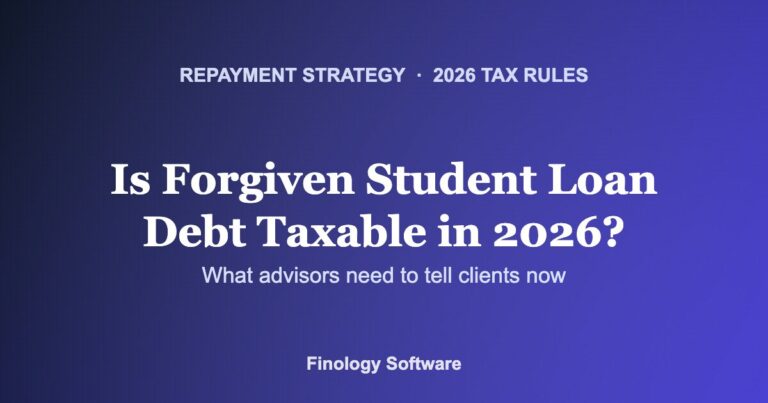 Is forgiven student loan debt taxable in 2026, Finology Software